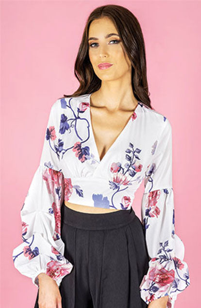 Briony Bell Sleeve Top - Floral
