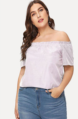 Jenna Off Shoulder Striped Top is all things pretty and playful. Pay now with Afterpay and enjoy free express shipping when you spend $50 or more online. front